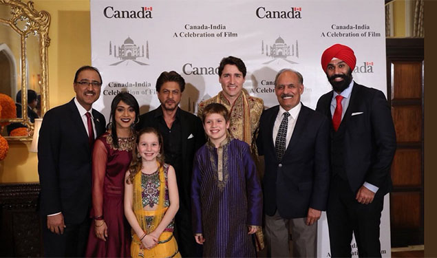 Shah Rukh with Justin Trudeau
