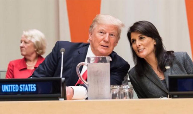 Nikki Haley with Trump