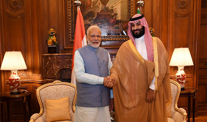 Modi meeting Mohammed bin Salman
