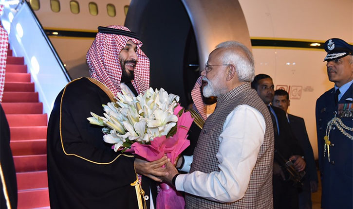 PM Modi receives Mohammed bin Salman
