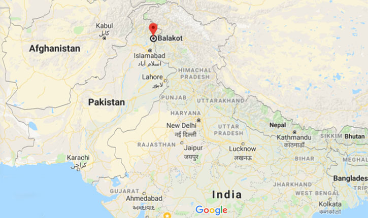India Balakot Pakistan Map