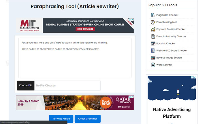 Free Paraphrasing Tool
