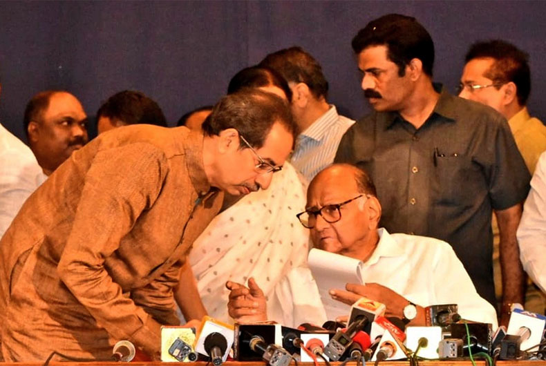 Sharad Pawar with Uddhav Thackeray