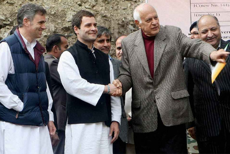 Rahul Gandhi with Farooq Abdullah