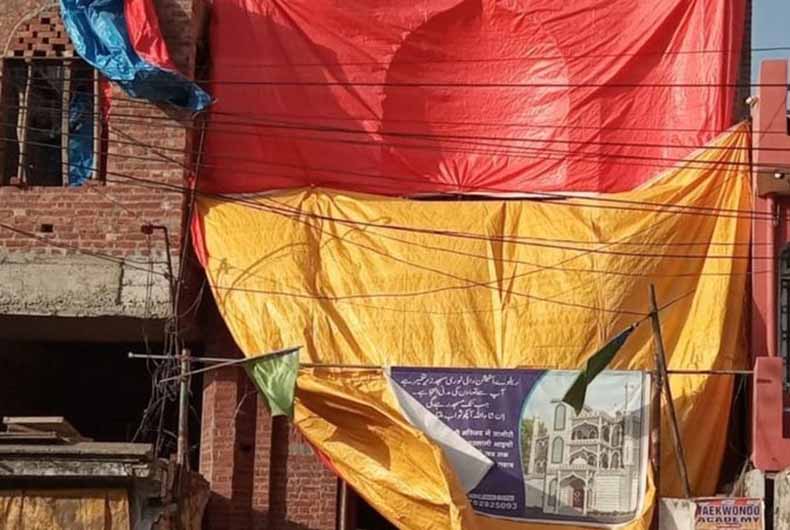 Mosques covered for holi