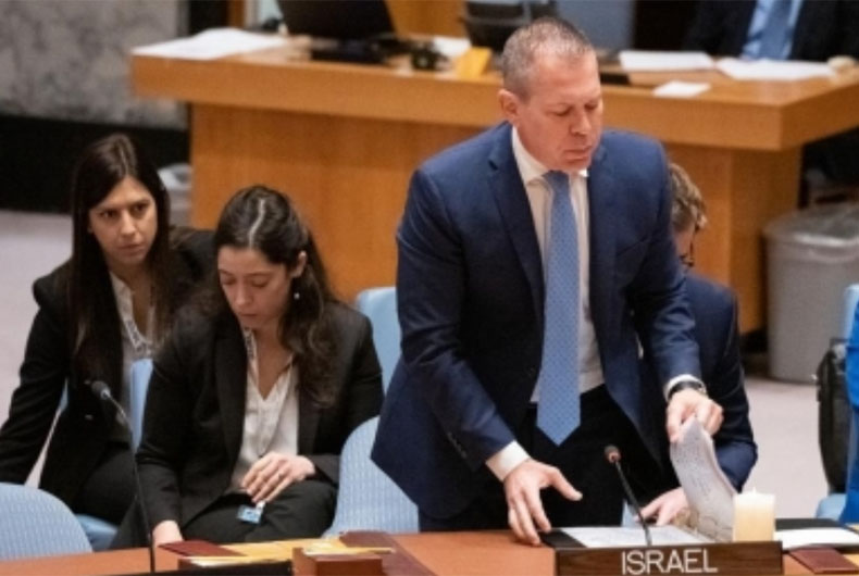 Israel's UN envoy walks out of Security Council meeting fuming