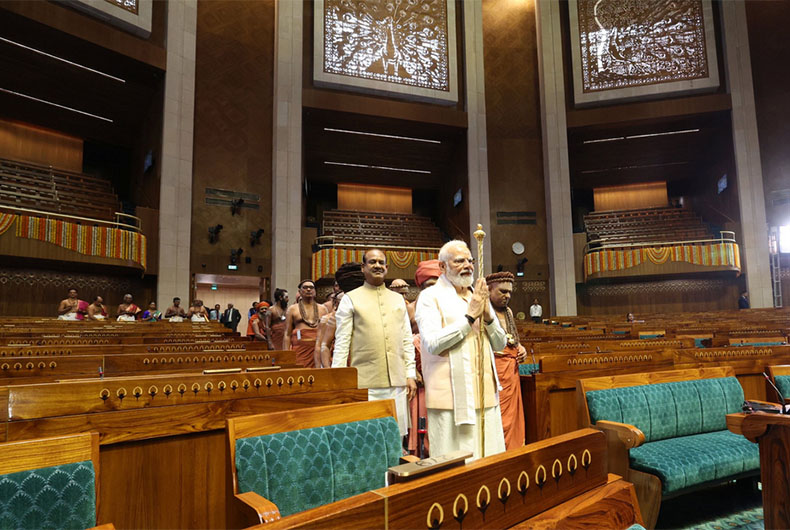In Near Solo Show, Modi Inaugurates New Parliament Building