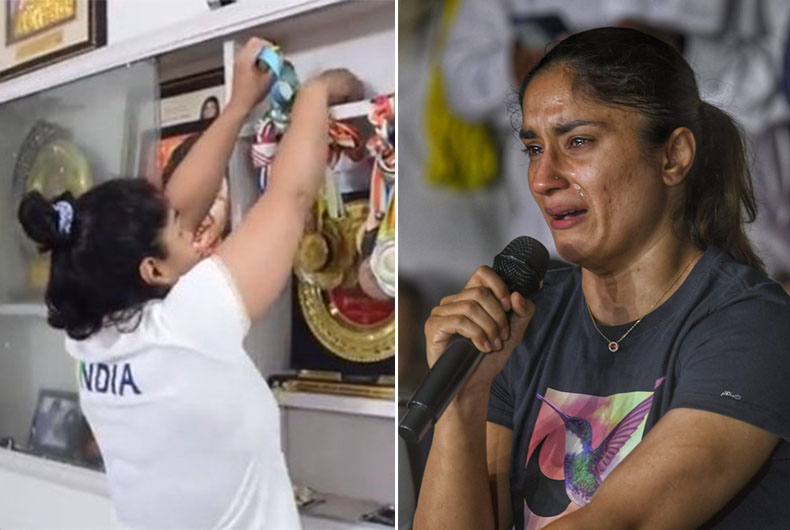 Emotions run high as Sakshi, Vinesh and Bajrang reach Har Ki Pauri to discard their Medals