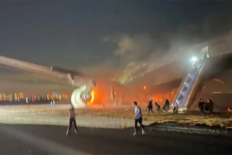 Watch: Japan plane with 379 onboard catches fire on runway