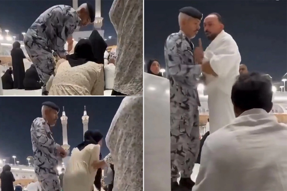 Outrage as Makkah Haram Policeman assaults Egyptian couple performing Umrah