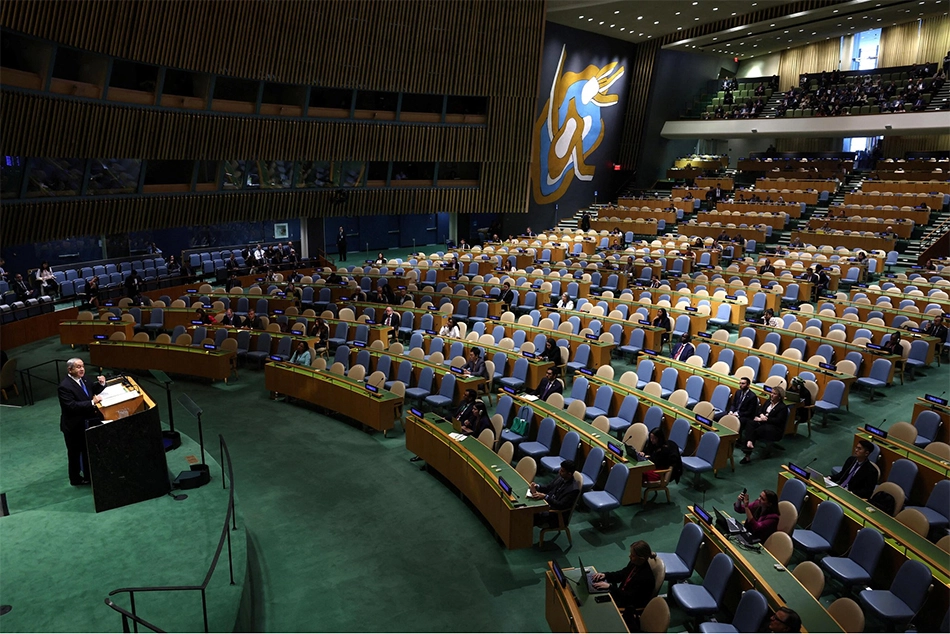 Watch: Once again, Netanyahu speaks to empty benches at UN