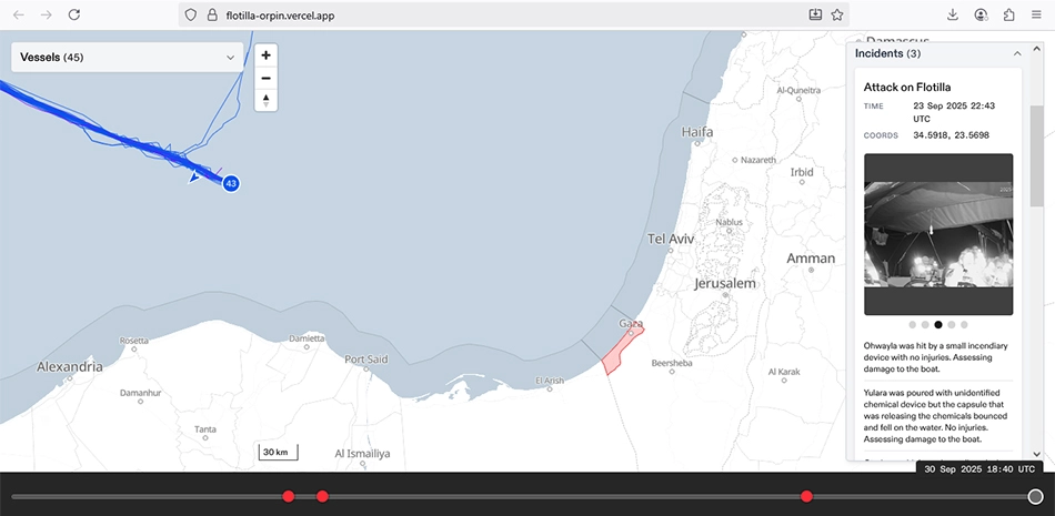 Global Sumud Flotilla, enroute to Gaza, enters danger zone