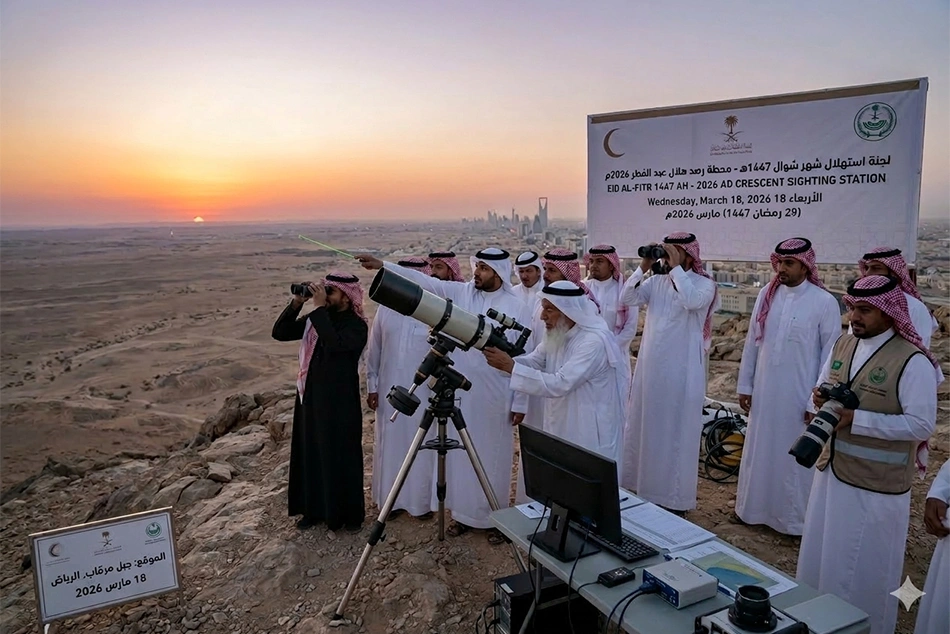 Eid 2026 Moon Sighting in Saudi Arabia Wed March 18