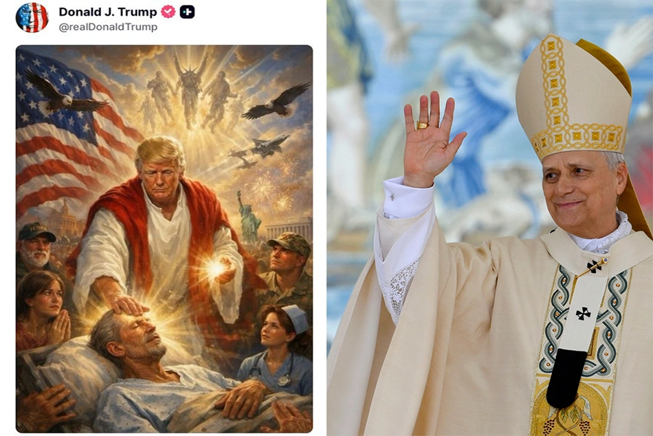 Outrage as Trump disguises himself as Jesus Christ, mocks Pope