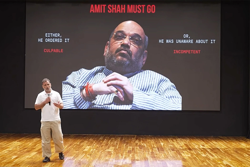 ‘5 acts of brutality, 500 mtrs from Parliament’: Rahul asks Modi to sack Amit Shah