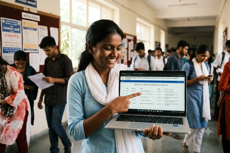 Gujarat NEET UG Round 2 Merit List 2026, Choice Filling Schedule Published